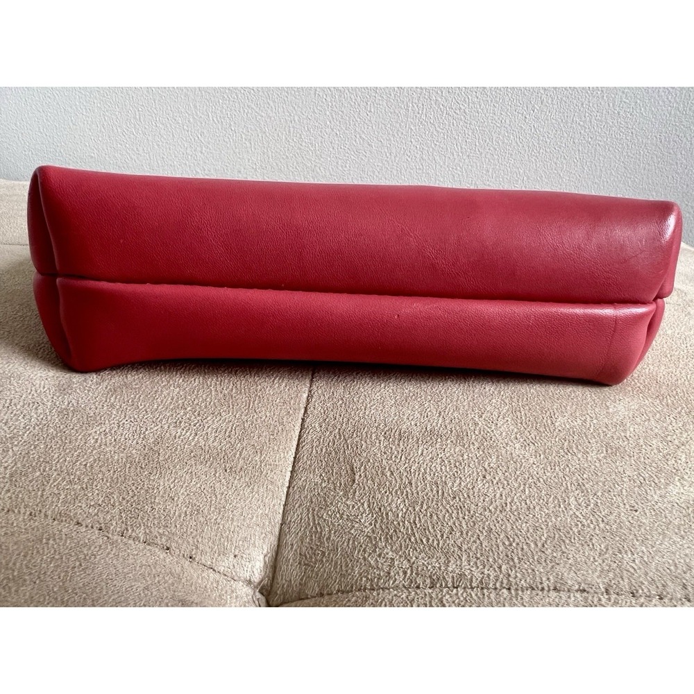 Portland Leather Goods Pink Makeup Bag Zipper Pouch/Case 10" x 4.5" EUC - Picture 4 of 7
